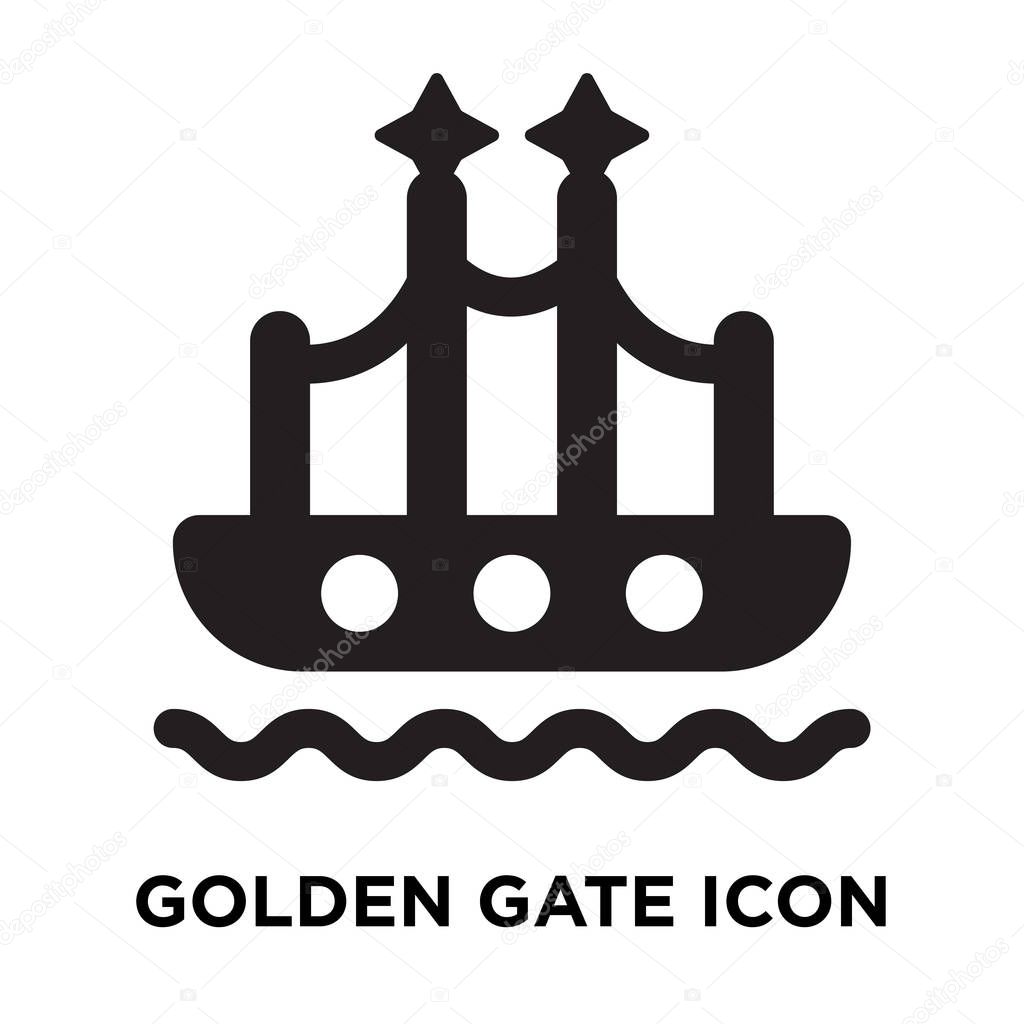 Golden gate icon vector isolated on white background, logo concept of Golden gate sign on transparent background, filled black symbol