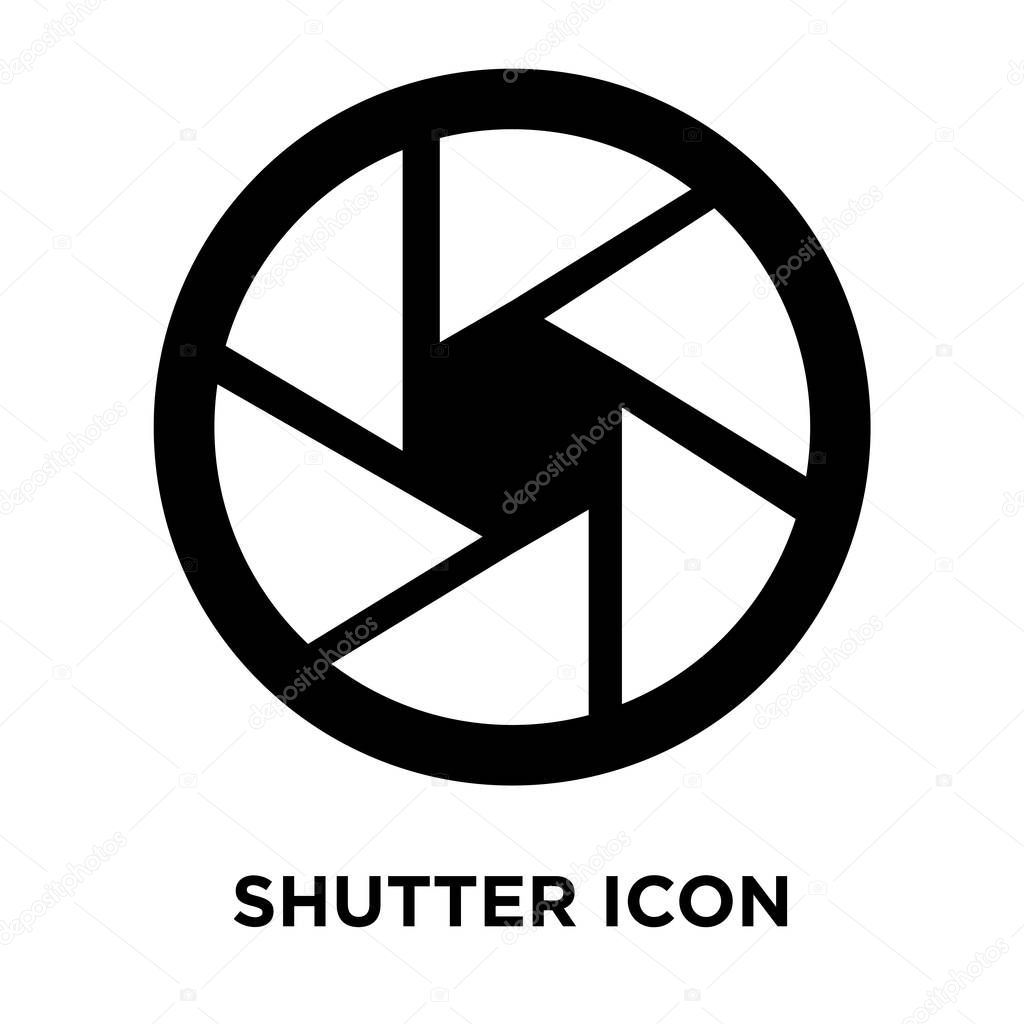 Shutter icon vector isolated on white background, logo concept of Shutter sign on transparent background, filled black symbol
