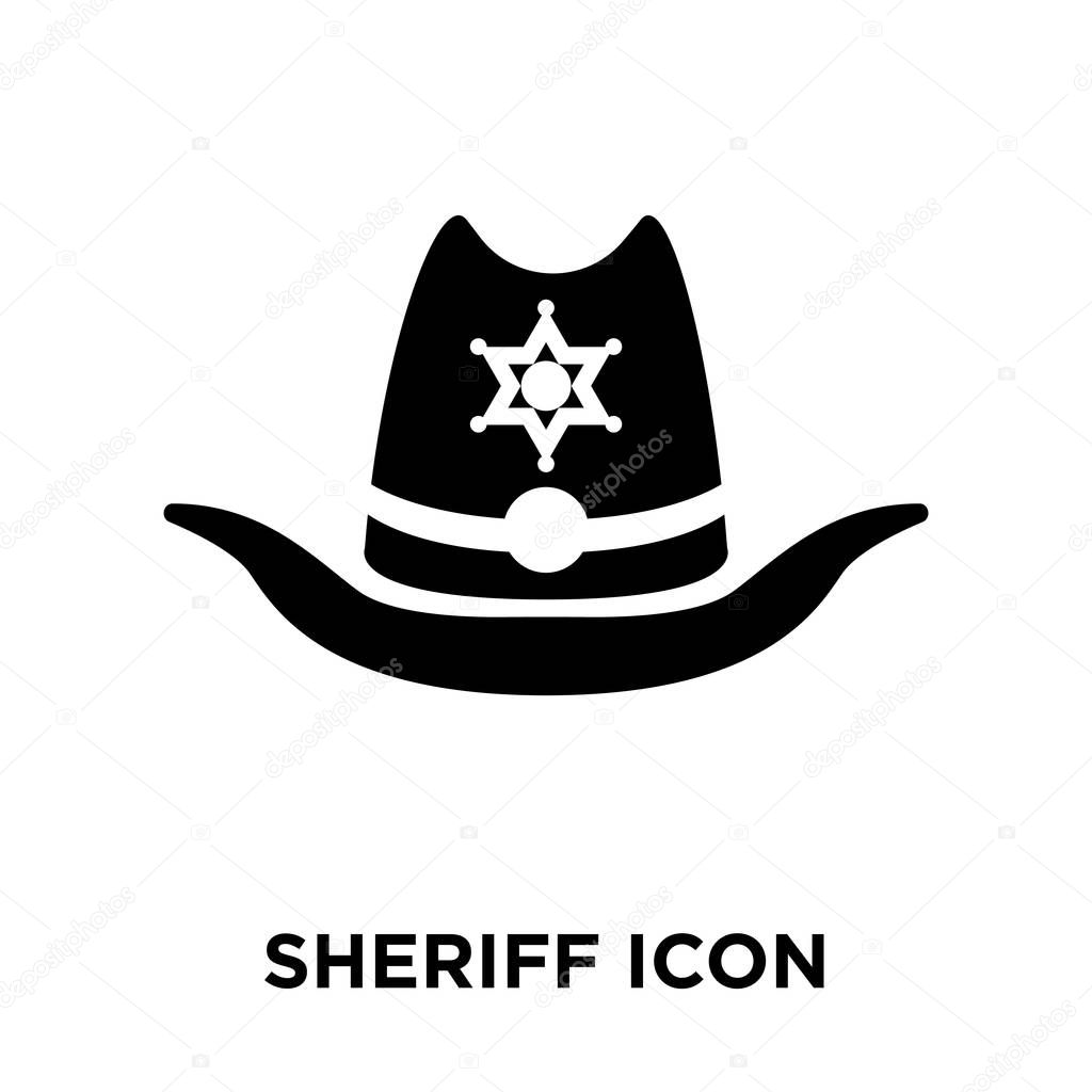 Sheriff icon vector isolated on white background, logo concept of Sheriff sign on transparent background, filled black symbol