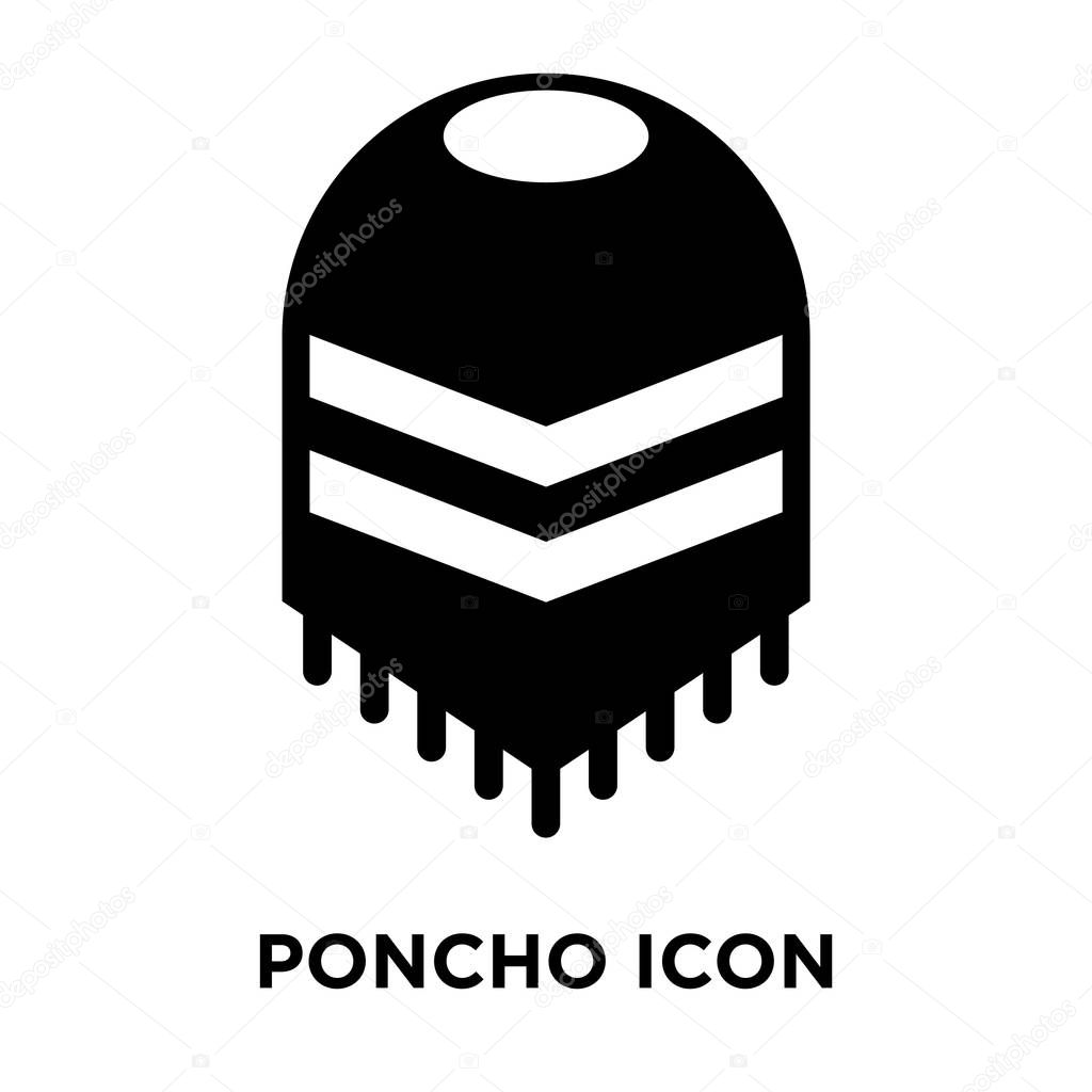 Poncho icon vector isolated on white background, logo concept of Poncho sign on transparent background, filled black symbol