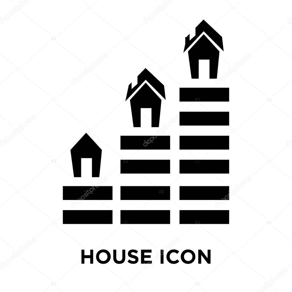 House icon vector isolated on white background, logo concept of House sign on transparent background, filled black symbol