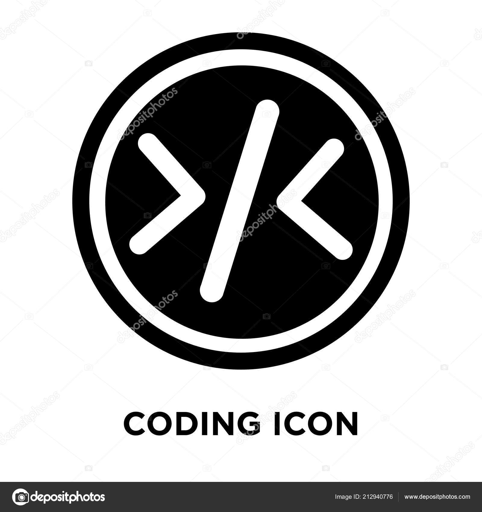 Coding Icon Vector Isolated White Background Logo Concept Coding Sign — Stock Vector