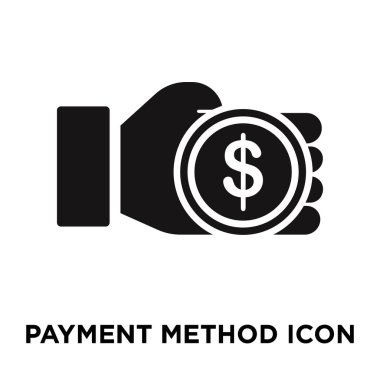 Ödeme yöntemi simge vektör, beyaz arka plan üzerinde izole ödeme yöntemi kavramı logo şeffaf arka plan, dolgulu siyah sembolü imzalamak