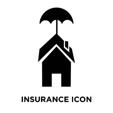 Sigorta simge vektör izole üzerinde beyaz arka plan, logo şeffaf arka plan, dolgulu siyah sembol sigorta işareti kavramı