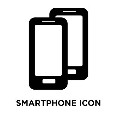 Beyaz arka plan, logo şeffaf arka plan, tabelada Smartphone kavramı üzerinde izole Smartphone simge vektör siyah sembol dolu