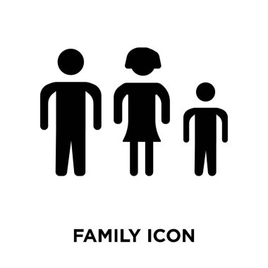 Beyaz arka plan, logo şeffaf arka plan, tabelada Aile kavramı üzerinde izole aile simge vektör siyah sembol dolu