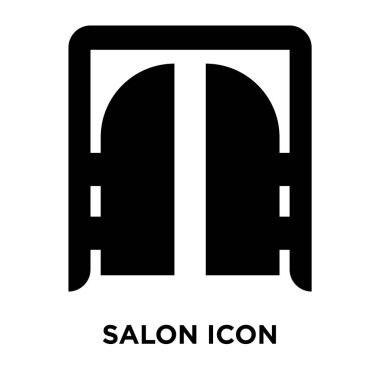 Beyaz arka plan, logo şeffaf arka plan, Salon işareti kavramı üzerinde izole salon simge vektör siyah sembol dolu