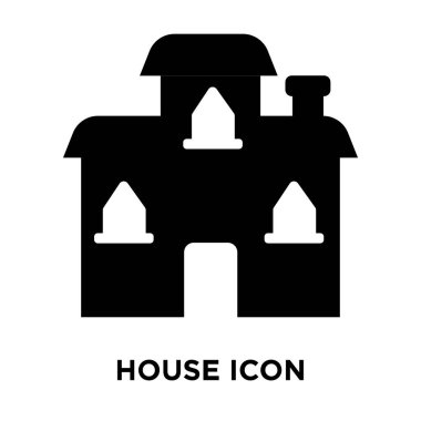 Beyaz arka plan, logo şeffaf arka plan, tabelada ev kavramı üzerinde izole House simge vektör siyah sembol dolu