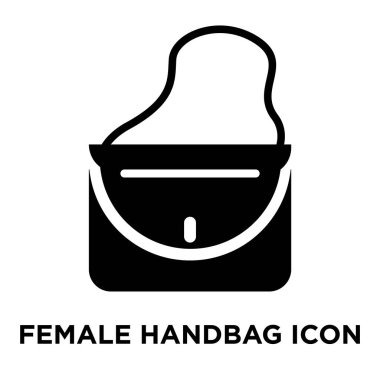 Kadın el çantası simge vektör, beyaz arka plan üzerinde izole kadın çanta kavramı logo oturum şeffaf arka plan, dolgulu siyah sembolü