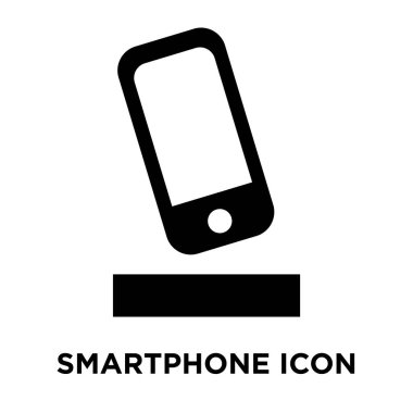 Beyaz arka plan, logo şeffaf arka plan, tabelada Smartphone kavramı üzerinde izole Smartphone simge vektör siyah sembol dolu