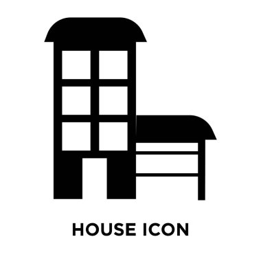 Beyaz arka plan, logo şeffaf arka plan, tabelada ev kavramı üzerinde izole House simge vektör siyah sembol dolu