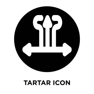 Beyaz arka plan, logo şeffaf arka plan, Tartar işareti kavramı üzerinde izole Tartar simge vektör siyah sembol dolu