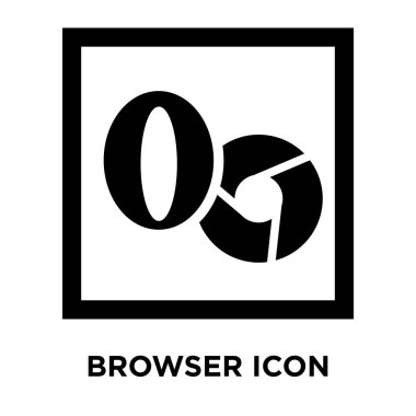 Beyaz arka plan, logo şeffaf arka plan, tarayıcı işareti kavramı üzerinde izole tarayıcı simge vektör siyah sembol dolu