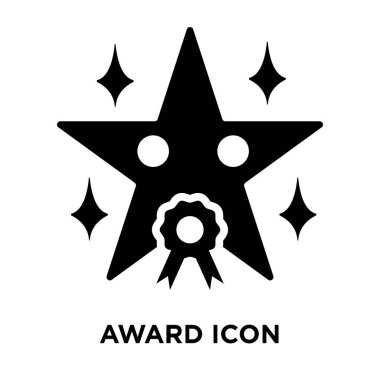Beyaz arka plan, logo şeffaf arka plan, ödülü işareti kavramı üzerinde izole Ödülü simge vektör siyah sembol dolu