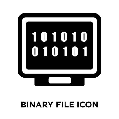 Binary file icon vector isolated on white background, logo concept of Binary file sign on transparent background, filled black symbol clipart