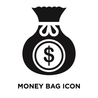 Para çantası simge vektör, beyaz arka plan üzerinde izole para çantasını kavramı logo oturum şeffaf arka plan, dolgulu siyah sembolü