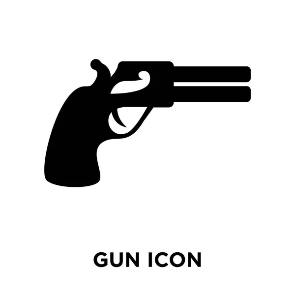 白い背景に 透明な背景に郡印のロゴのコンセプトに分離された銃のアイコン ベクトルいっぱい黒い記号 — ストックベクタ