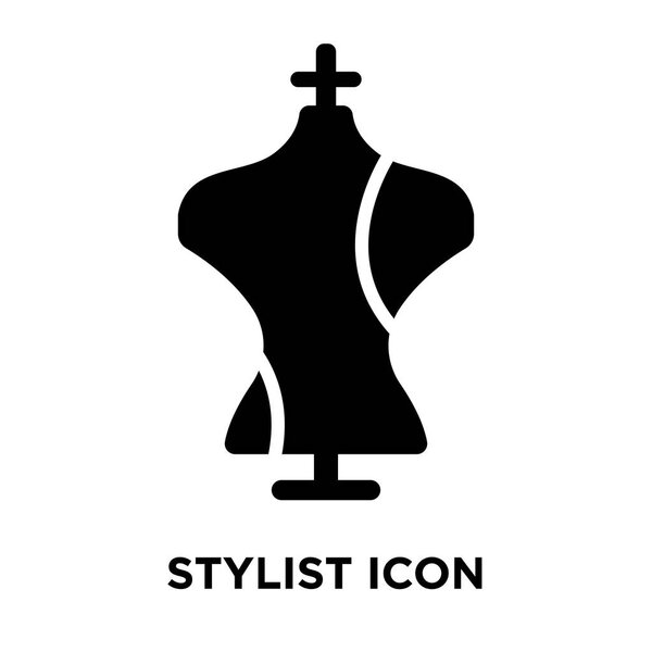 Вектор значка стилиста изолирован на белом фоне, концепция логотипа знака стилиста на прозрачном фоне, заполненный черный символ
