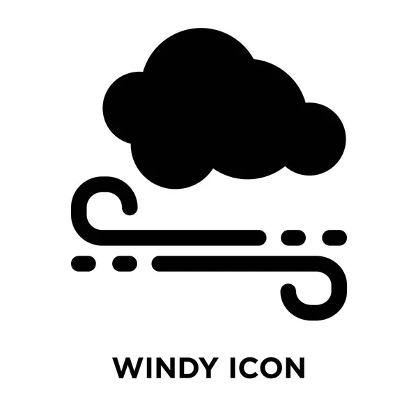 Windy Icon Vector Isolated White Background Logo Concept Windy Sign — Stock Vector