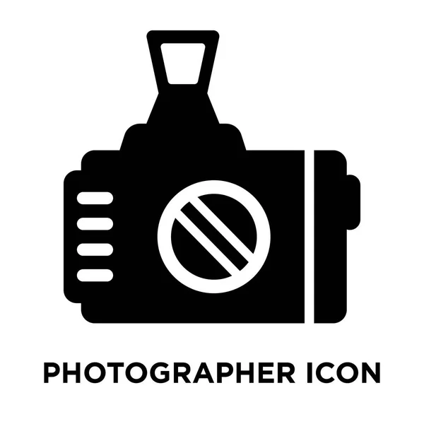 Fotograf Ikonen Vektor Isolerad Vit Bakgrund Logotypen Begreppet Fotograf Logga — Stock vektor