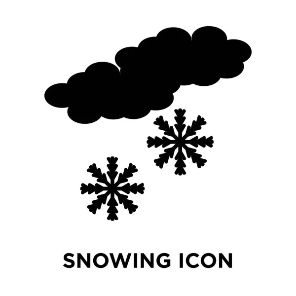 Vektorové Ikony Snowing Izolovaných Bílém Pozadí Logo Pojmu Sněžit Nápis — Stockový vektor