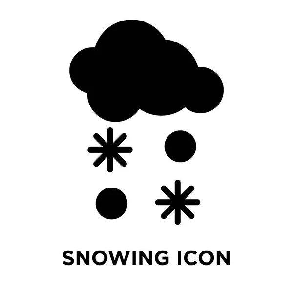 Snowing Ikon Vektoros Elszigetelt Fehér Background Embléma Koncepció Havazik Jel — Stock Vector