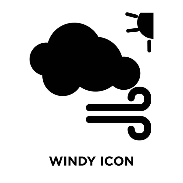 Windige Icon Vektor Isoliert Auf Weißem Hintergrund Logo Konzept Der — Stockvektor