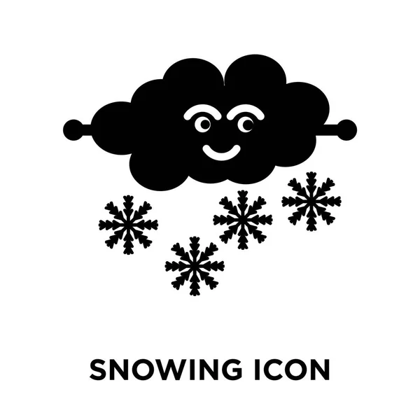 Vektorové Ikony Snowing Izolovaných Bílém Pozadí Logo Pojmu Sněžit Nápis — Stockový vektor