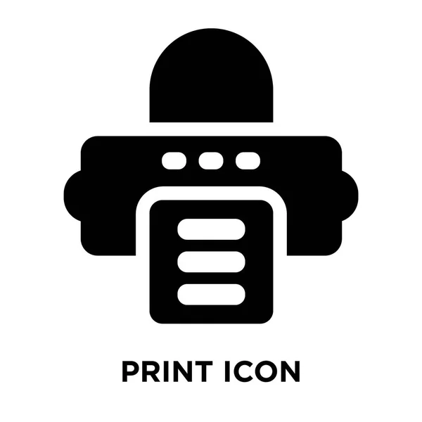 白い背景に 透明な背景の印刷サインのロゴのコンセプトに分離された印刷アイコン ベクトルいっぱい黒い記号 — ストックベクタ