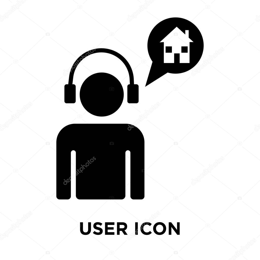 User icon vector isolated on white background, logo concept of User sign on transparent background, filled black symbol