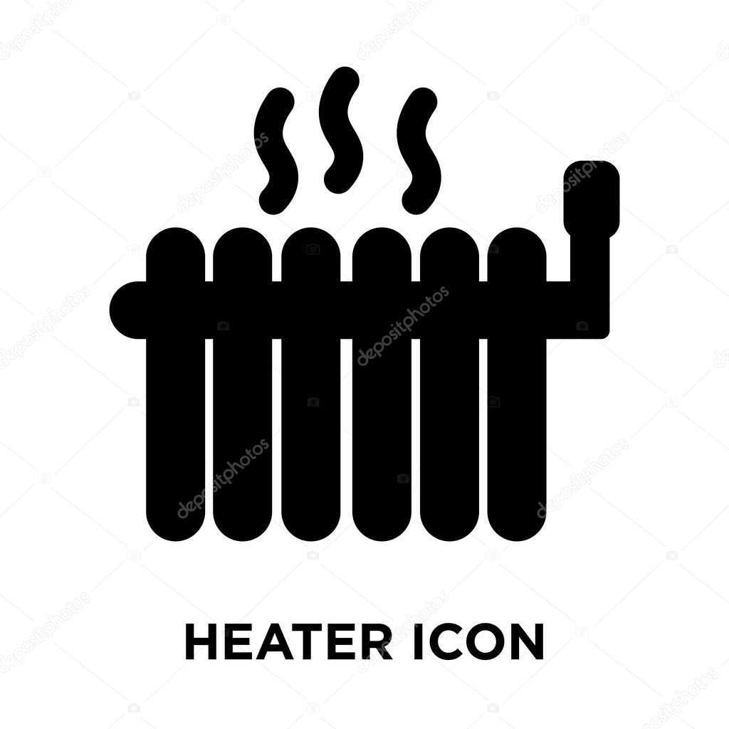 Heater icon vector isolated on white background, logo concept of Heater sign on transparent background, filled black symbol