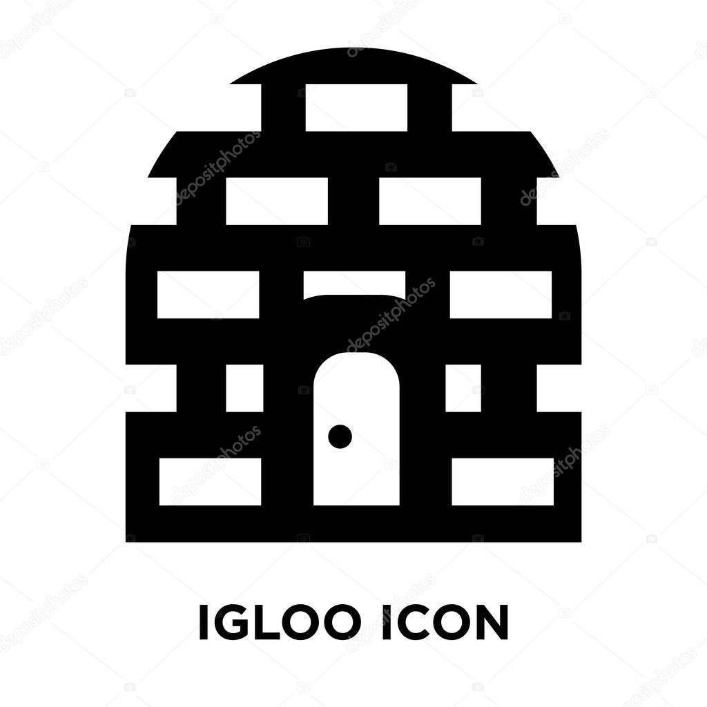 Igloo icon vector isolated on white background, logo concept of Igloo sign on transparent background, filled black symbol