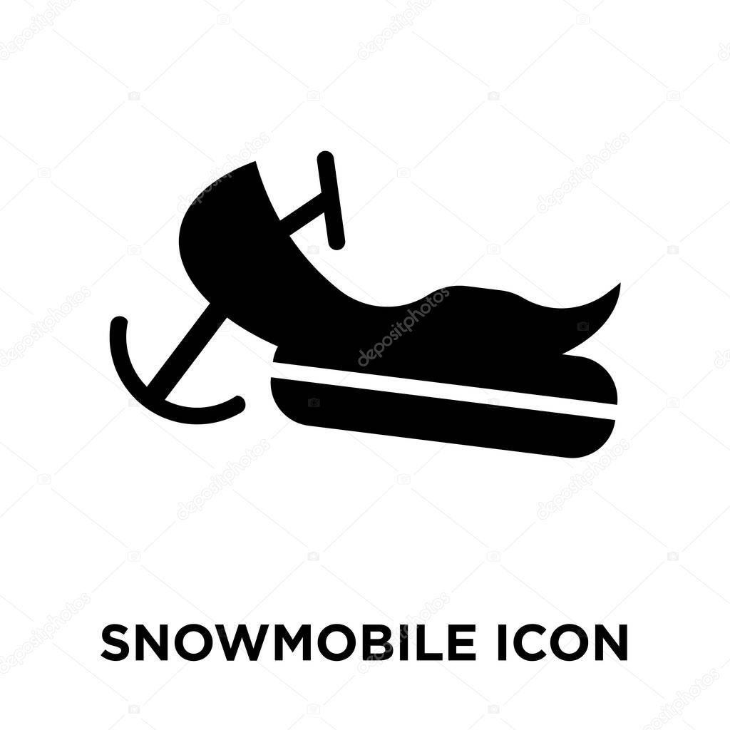 Snowmobile icon vector isolated on white background, logo concept of Snowmobile sign on transparent background, filled black symbol