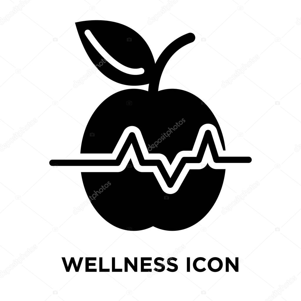Wellness icon vector isolated on white background, logo concept of Wellness sign on transparent background, filled black symbol