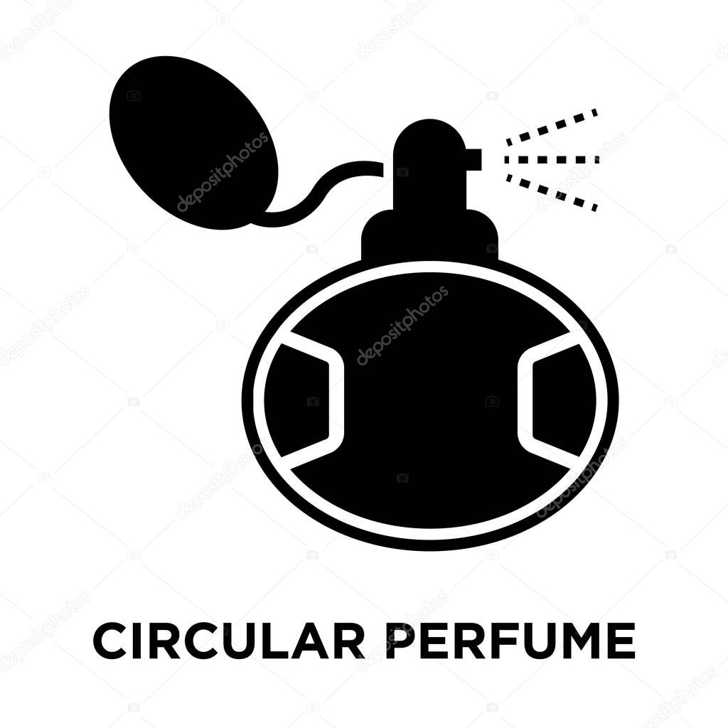 Circular perfume bottle icon  vector isolated on white background, logo concept of Circular perfume bottle  sign on transparent background, filled black symbol