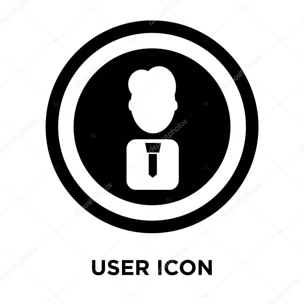 User icon vector isolated on white background, logo concept of User sign on transparent background, filled black symbol