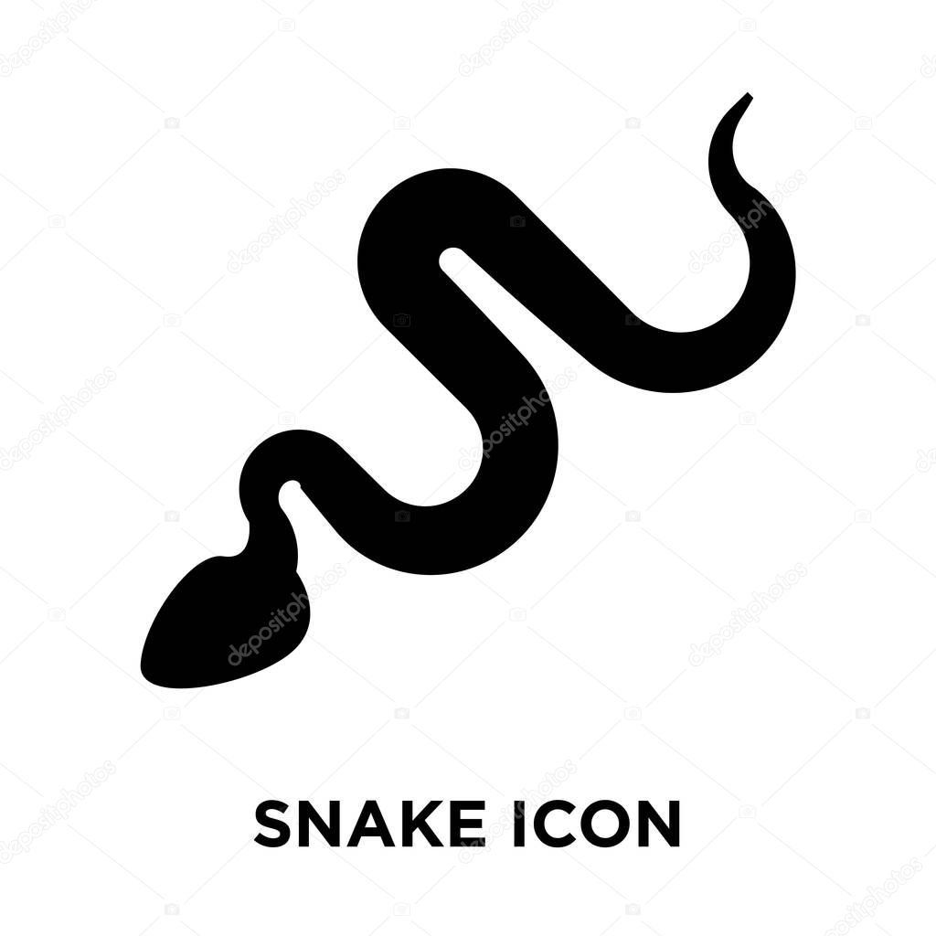 Snake icon vector isolated on white background, logo concept of Snake sign on transparent background, filled black symbol