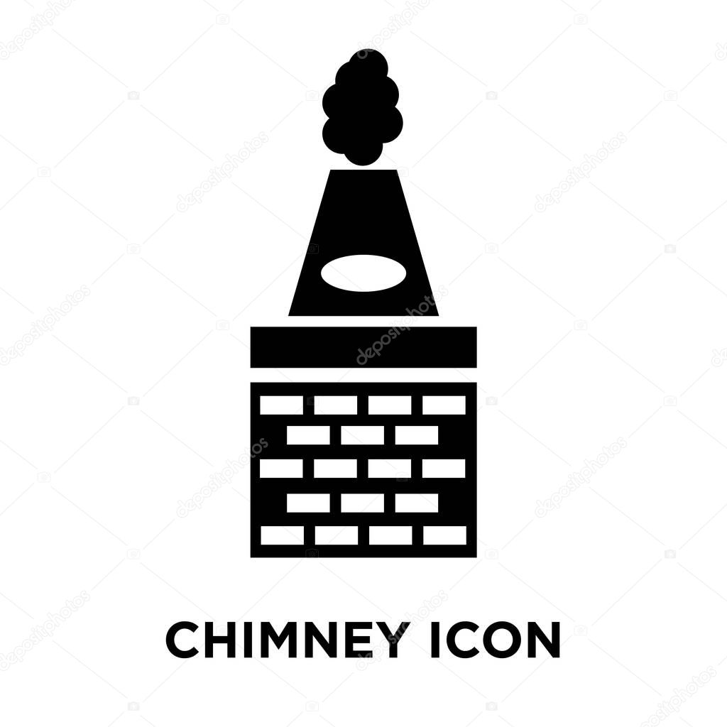 Chimney icon vector isolated on white background, logo concept of Chimney sign on transparent background, filled black symbol