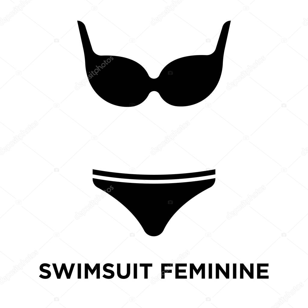 Swimsuit feminine icon vector isolated on white background, logo concept of Swimsuit feminine sign on transparent background, filled black symbol