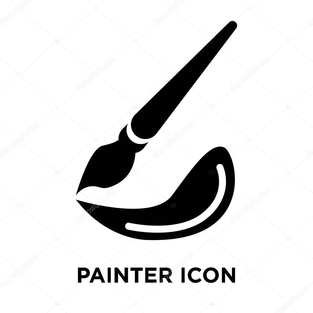 Painter icon vector isolated on white background, logo concept of Painter sign on transparent background, filled black symbol