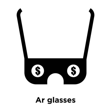 Ar gözlük simge vektör, beyaz arka plan üzerinde izole logo kavramı Ar gözlük oturum şeffaf arka plan, dolgulu siyah sembolü