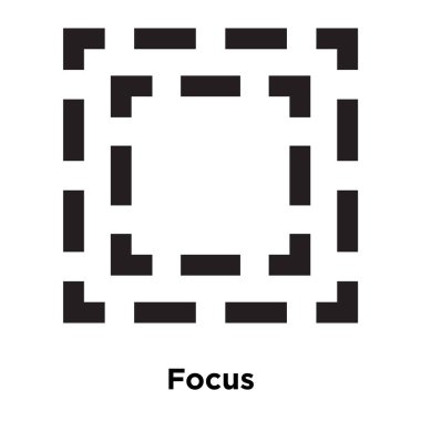 Beyaz arka plan, logo şeffaf arka plan, odak işareti kavramı üzerinde izole odak simge vektör siyah sembol dolu