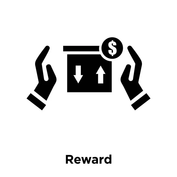 白い背景に 透明な背景に報酬サインのロゴのコンセプトに分離された報酬アイコン ベクトルいっぱい黒い記号 — ストックベクタ