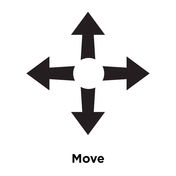 在白色背景下移动图标矢量 在透明背景上移动标志的徽标概念 填充黑色符号 — 图库矢量图片