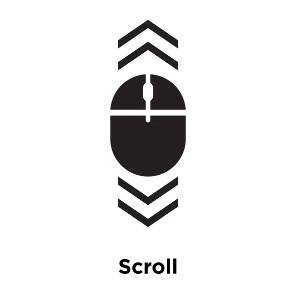 白い背景に 透明な背景でスクロール サインのロゴのコンセプトに分離されたスクロール アイコン ベクトルいっぱい黒い記号 — ストックベクタ
