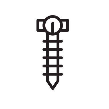 Simge vektör izole beyaz arka plan, vida işareti, lin vida