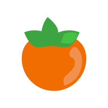 Beyaz zemin üzerine, Trabzon hurması sı izole Trabzon hurması simge vektör