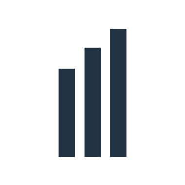 Beyaz arka plan üzerinde çubuk grafik sı izole çubuk grafik simge vektör