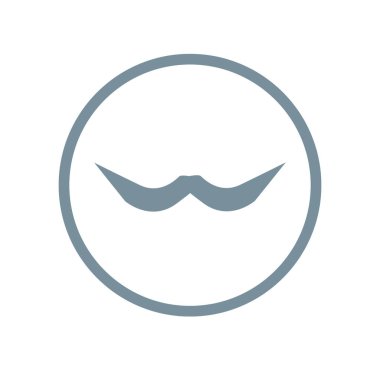 Beyaz arka plan üzerinde bıyıkları şeffaf işareti izole bıyıkları simge vektör