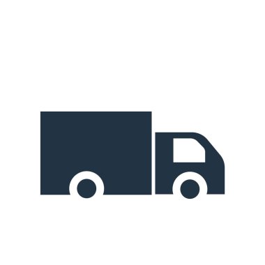 Beyaz arka plan üzerinde teslimat şeffaf işareti izole teslim simge vektör